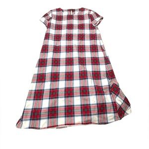 Vineyard Vines Girls' Nantucket Tartan Dress red green white size XL size 16